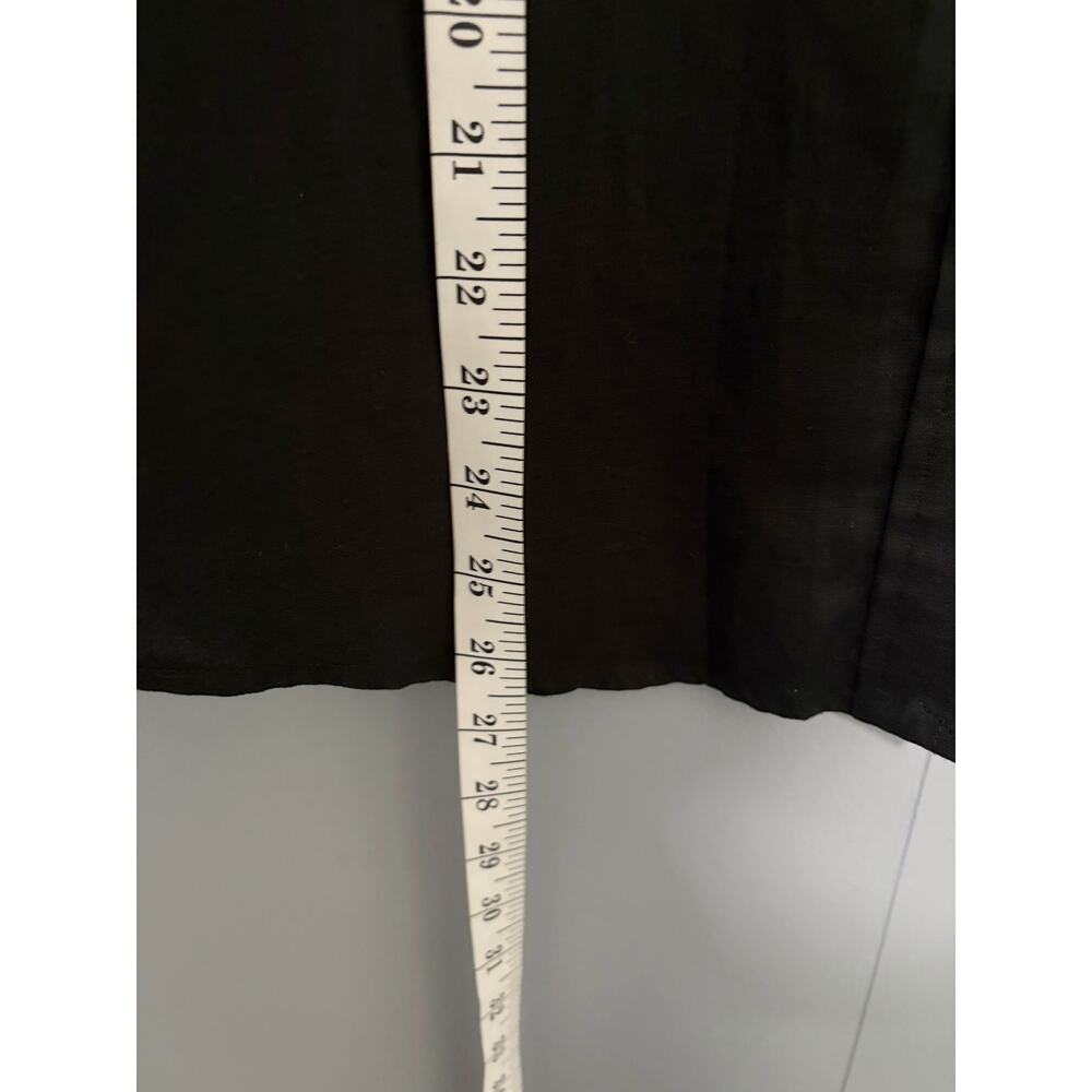 Vintage Lauren Ralph Lauren Black Linen Roll Tab Sleeve Button Down Shirt S - Picture 4 of 6